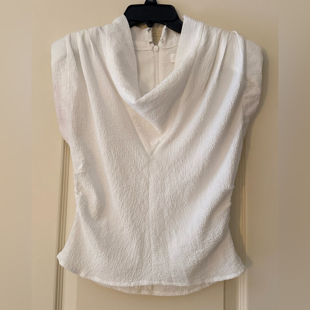 ASTR The Label Women’s White Draped Neck Textured Top